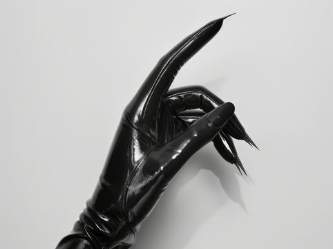  Fashion Glove Photography: Black Latex Gloves and Fingernails
