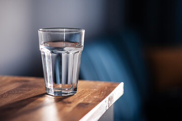 glass of water on a table