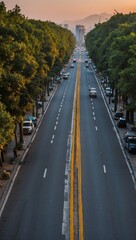 traffic on highway at night