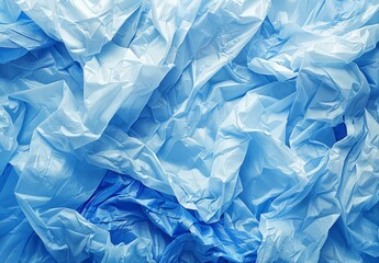 Obraz premium Crumpled Paper Art, Blue and White Texture