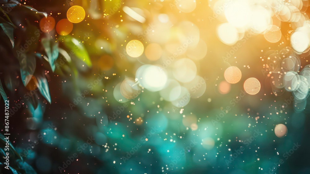 Aufkleber an image depicting a blurred background and a bokeh effect. with copy space image. generative ai