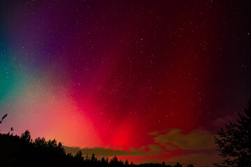 Rarely seen Aurora Borealis in Carinthia in Southern Austria