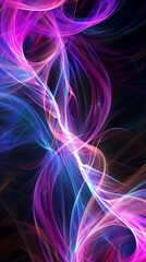 Fototapeta premium A vibrant abstract digital art piece featuring flowing waves of light in shades oddifferent colors
