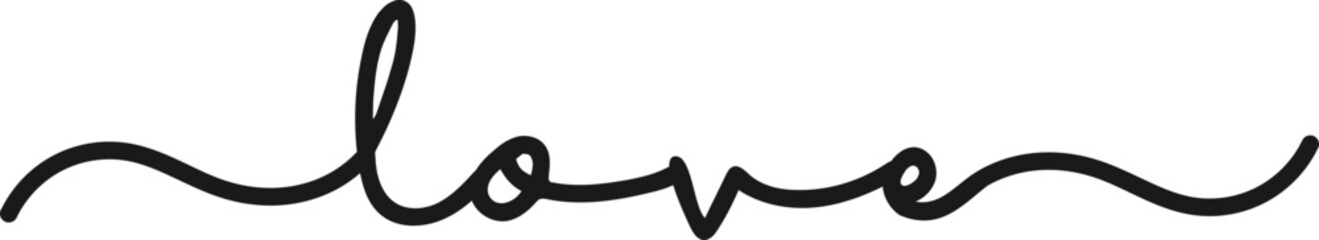 Love Script Words Vector Graphic