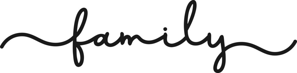 Family Script Words Vector Graphic