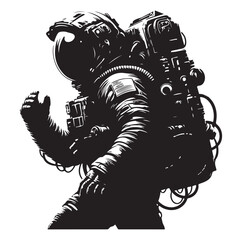 silhouette of an astronaut silhouette Vector Isolated Vector Illustration,