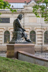 Ludwig Richter monument on Brühl's Terrace in Dresden, Saxony, Germany