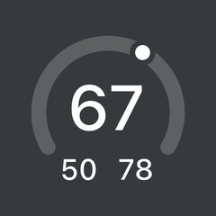 Open Gauge AQI track widget for smartphone lockscreen. Notification panel icon template for mobile phone ui. Template for banner, landing page editable vector illustration