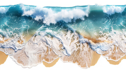 Fototapeta premium top view waves on the beach