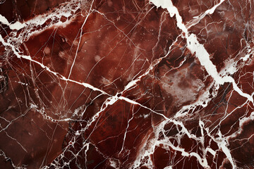 Rich Depth: Rosso Levanto Marble Close-Up - Dark Red with White Veins, High Resolution - Ideal for Dramatic Designs