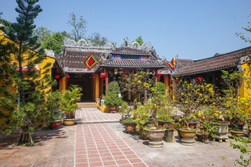 Hoi An, Vietnam - 5 Feb, 2024: Dinh Cam Pho (Cam Pho Communal House),a communal temple in Hoi An old quarter