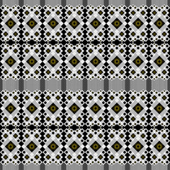 seamless pattern, Thai pattern, black and white Thai pattern