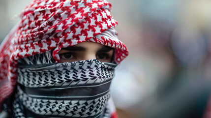The keffiyeh, a traditional scarf, is a symbol of Palestinian resistance and identity.
