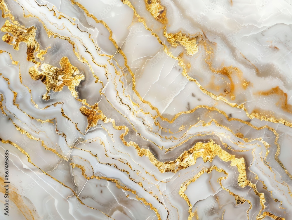Poster luxurious gold and white marble texture with intricate veining and a polished finish elegant abstrac