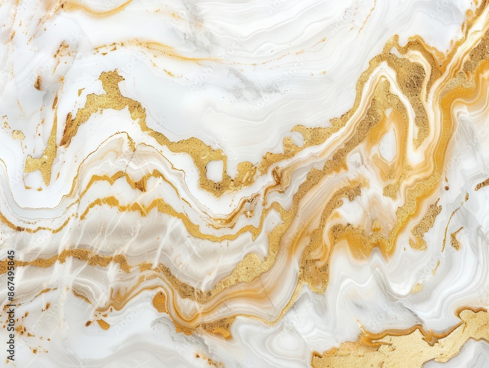 Poster luxurious gold and white marble texture with intricate veining and a polished finish elegant abstrac