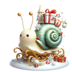 Cute Christmas Snail Clipart Design