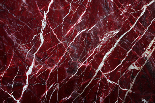 Rich Depth: Rosso Levanto Marble Close-Up - Dark Red with White Veins, High Resolution - Ideal for Dramatic Designs