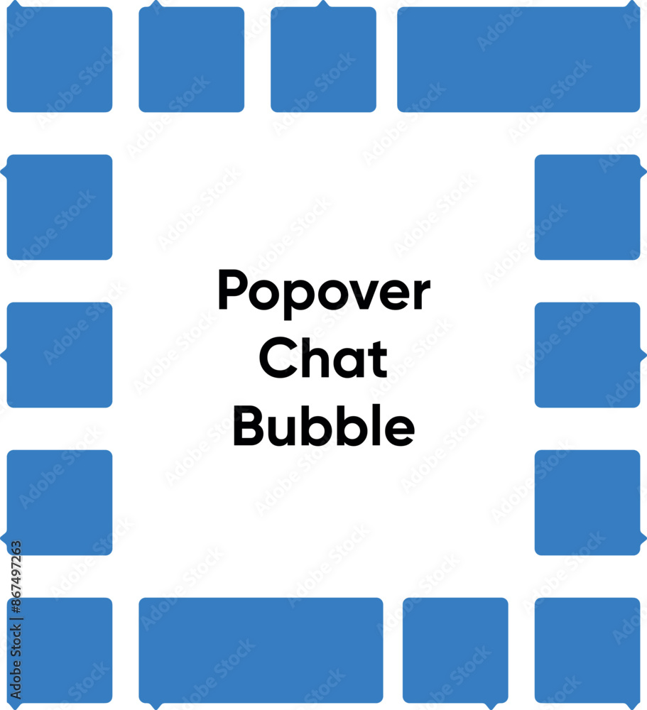 Aufkleber chat box message bubbles in blue colour. balloon messenger screen template. social media application