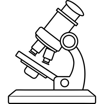 black and white microscope science equipment