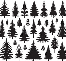 Vintage Tree Silhouette Vector Illustration Collection