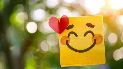 Paper note with emoticon face ideas. World Emoji Day Background Concept 