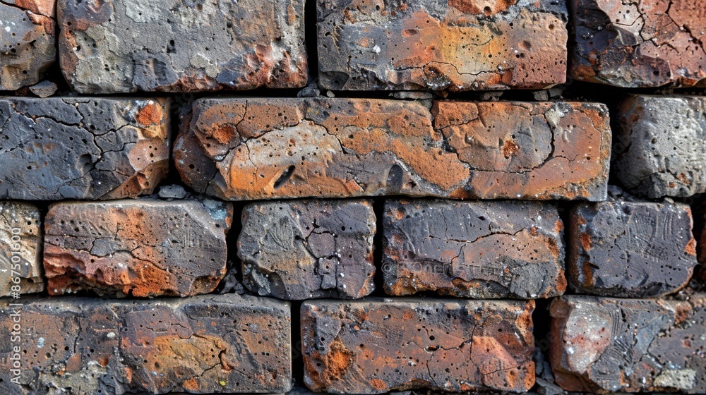 Poster minimalistic view of mortar lines in brickwork, showcasing precision and clean design. the uniform a