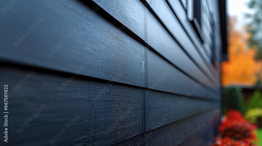 Poster close-up of siding with a minimal design, showcasing the clean lines and smooth finish. the subtle t