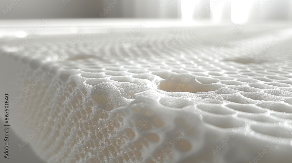 Poster close-up of fiberglass material, emphasizing its minimal design and smooth texture. the even distrib