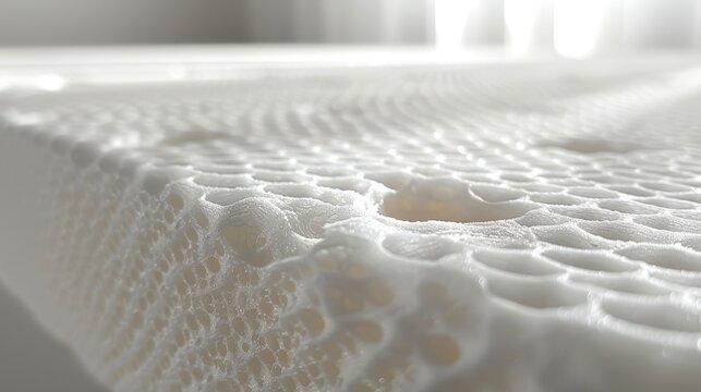 Close-up of fiberglass material, emphasizing its minimal design and smooth texture. The even distribution enhances its insulating properties.