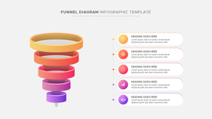 Sales Marketing Funnel Diagram Chart Infographic Template Design	