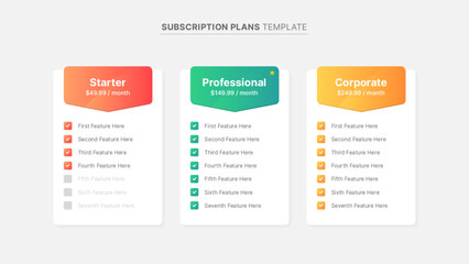 Product Plan Offer Price Package Subscription Options Comparison Table Chart Infographic Design Template
