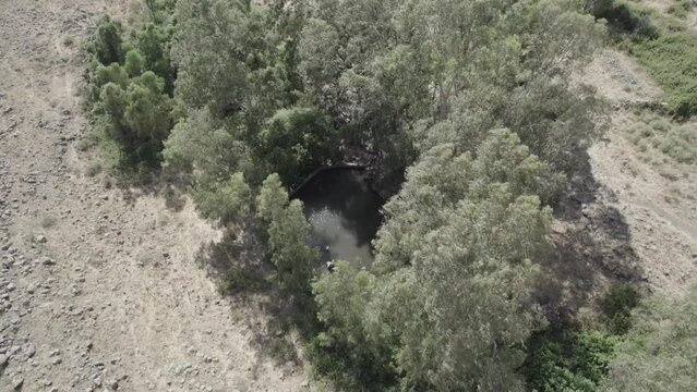 Aerial video over ein tut golan heights Israel