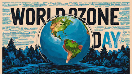Ozone Day, and. World Ozone Day, Poster, with. World Ozone Day Poster, Concept Art with Earth, Trees, and Mountains. Happy Ozone Day, Post, Happy World Ozone Day, Banner, Ozone Day Poster,
