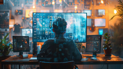 Online business workshop with virtual interface and training session