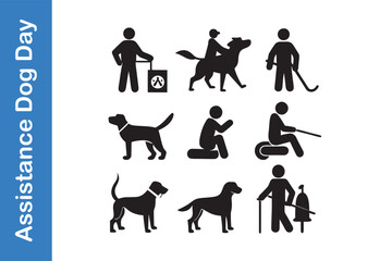 Assistance Dog Day silhouette set