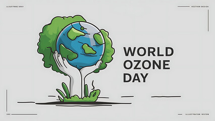 World Ozone Day, Poster, celebration, a person holding a globe. Ozone Day, 