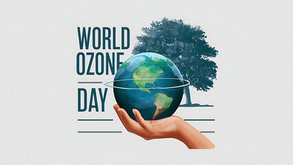 World Ozone Day, Poster, celebration, a person holding a globe. Ozone Day, 