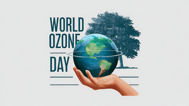 World Ozone Day, Poster, celebration, a person holding a globe. Ozone Day, 