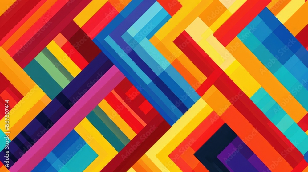 Poster creative abstract design with lgbt colors, forming geometric patterns that represent unity and pride