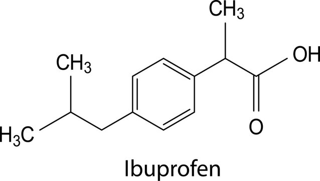 Ibuprofen molecule structure, chemical formula