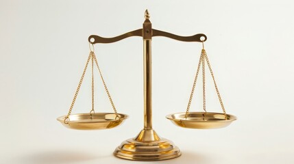 Golden Balance Scale with Two Bowls