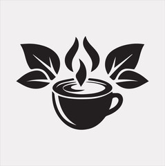 coffee shop cup logo vector Silhouette on a White Background