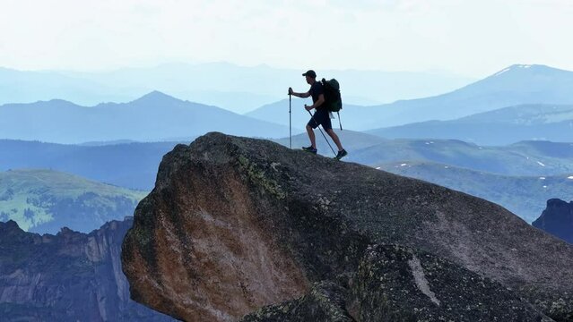 Hiking on a Mountain Ridge With Stunning Views