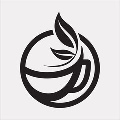 coffee shop cup logo vector Silhouette on a White Background