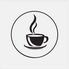 Obraz premium coffee shop cup logo vector Silhouette on a White Background