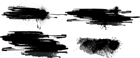 墨で描いた手書きのブラシ