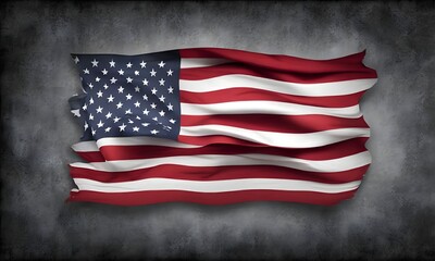 Obraz premium united states flag on dark background with text space