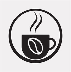 coffee shop cup logo vector Silhouette on a White Background