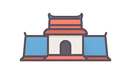 Icons of Thai temples and stupas with transparent backgrounds illustrate key religious elements like temples and pagodas. Their transparent design allows for seamless integration into various media.