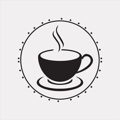 coffee shop cup logo vector Silhouette on a White Background